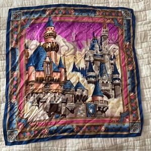 Jeff Granito WDW & Disneyland Castles 100% Silk Collectible Scarf - 24x24”